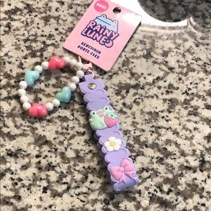 Daiso Purple Key & Card Holder with Pastel Accents